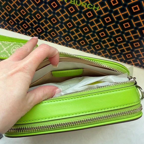 Tory Burch Miller Goat Mini Crossbody Bag Monster Silver Neon Green - Picture 8 of 10